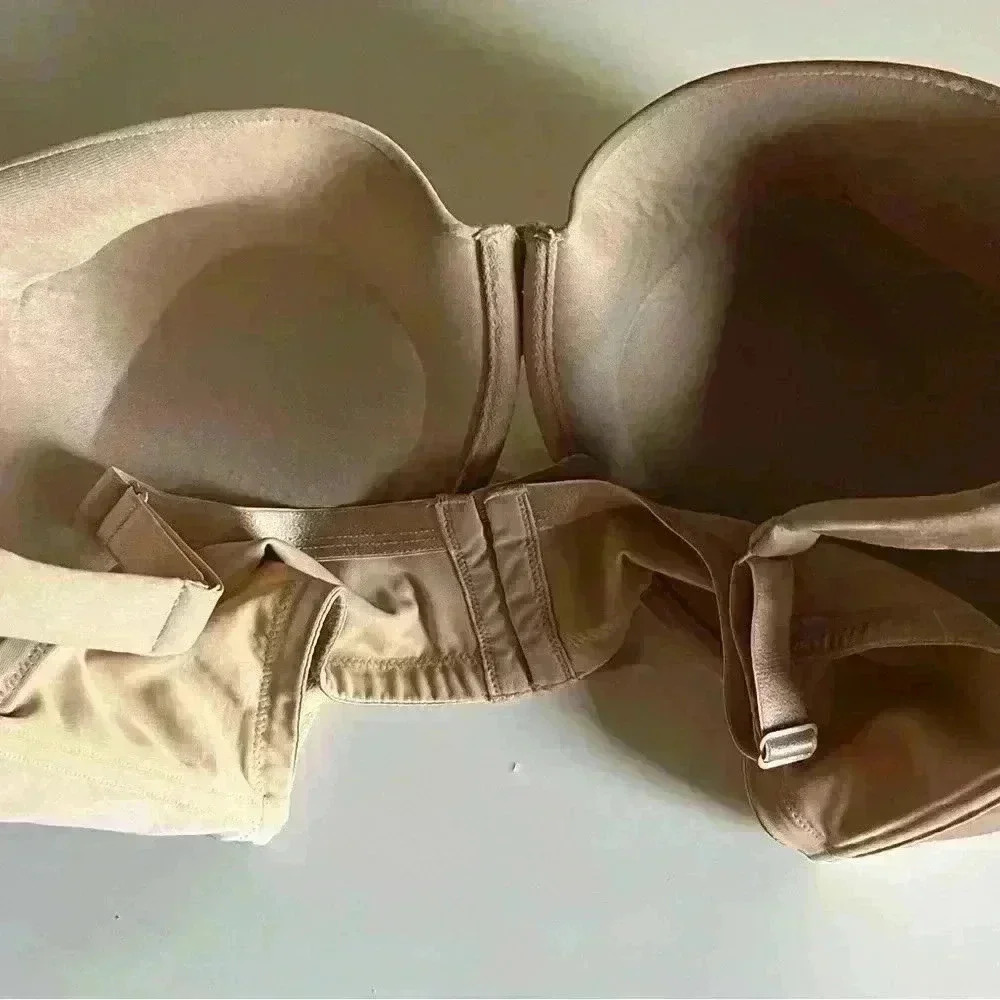 Cacique Beige 4 Hook Underwire Lightly Padded Ful… - image 2